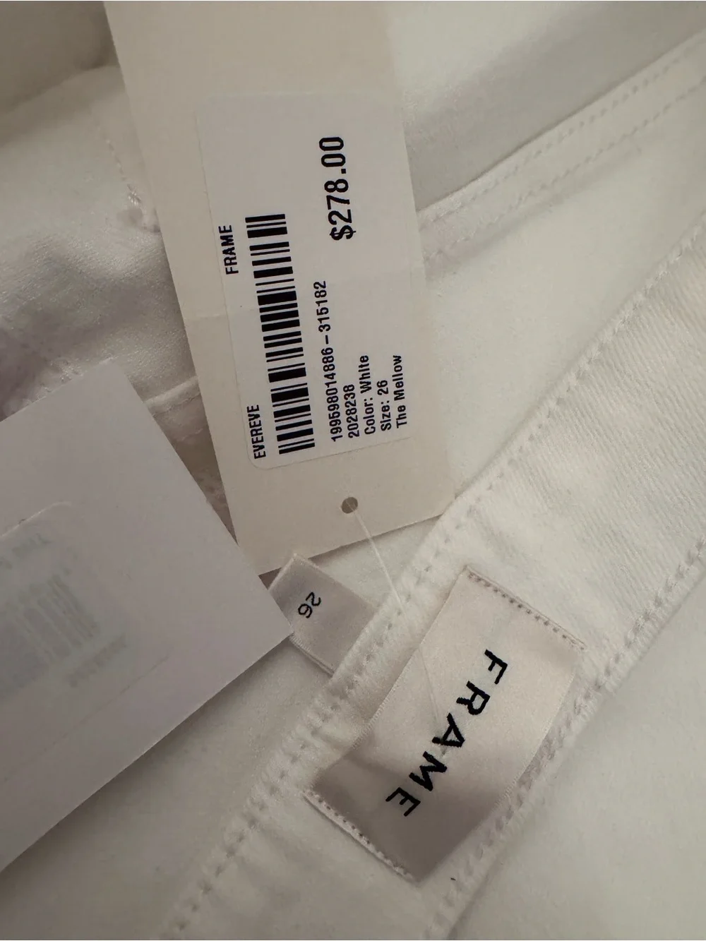 Frame Denim White High-Rise Straight Jeans